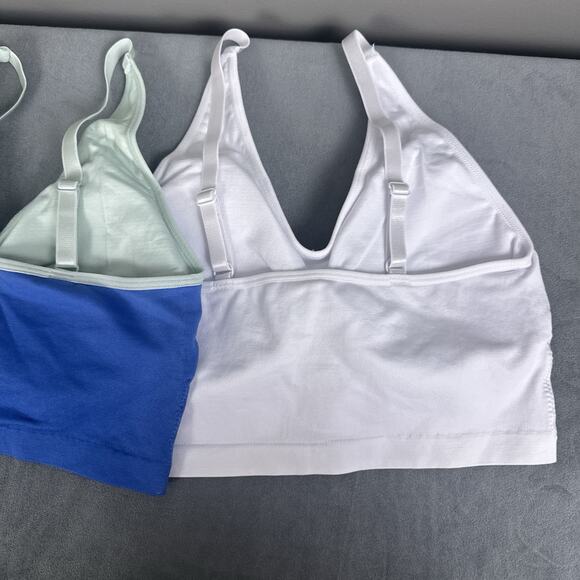 Rhonda Shear Bra Set Lot of 3 Size XL White Black Ahh Seamless Ombre Blue 9220 - Picture 5 of 6